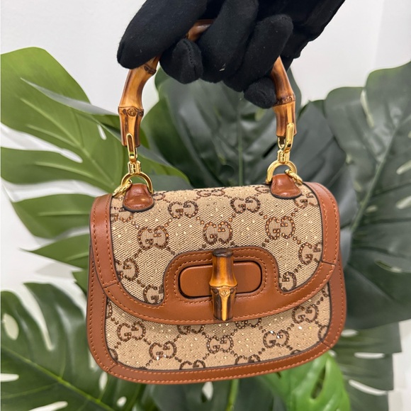 GUCCI BAMBOO 1947 MINI TOP HANDLE BAG - Picture 1 of 8